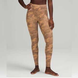 LULULEMON align High Rise Pants Camo Beige Size 4 Women Tan Athletic Yoga X6